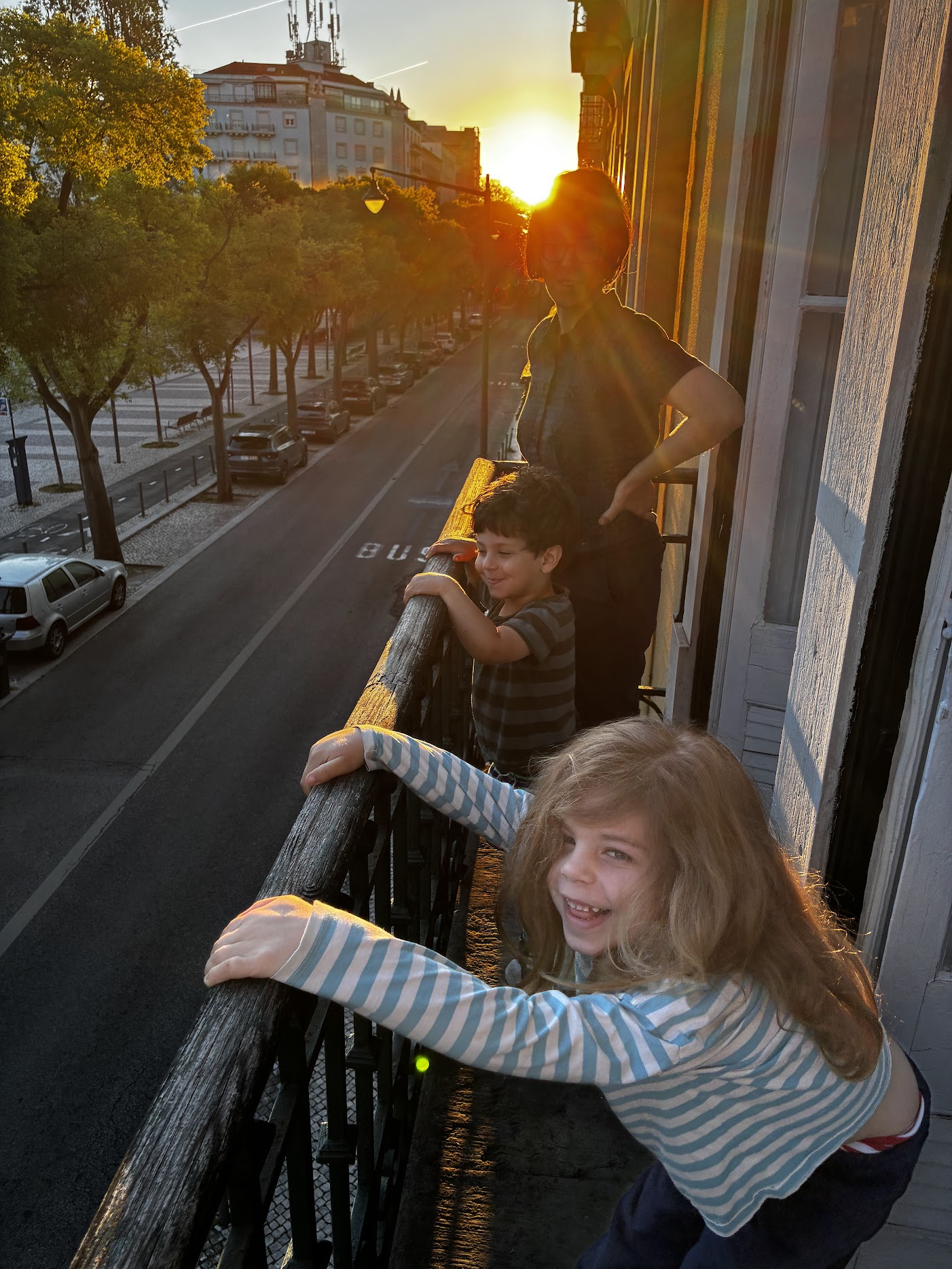 Two boys on a balcony