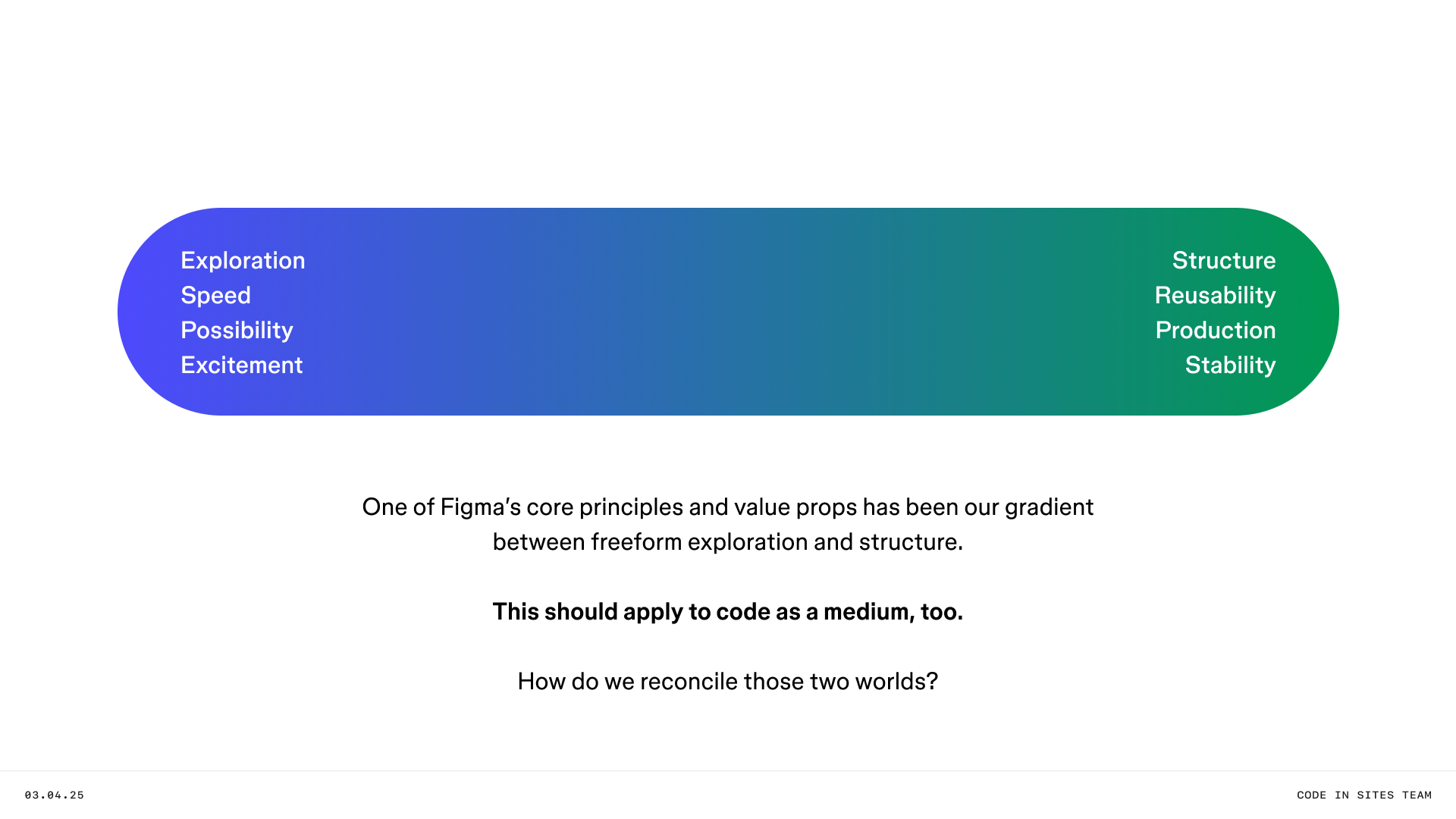 Reconciling exploration and structure as a gradient